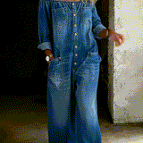 Elena | Denim kombinezon širokih nogavica