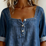 Avélia | Denim košulja sa kvadratnom kragnom