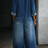 Elena | Denim kombinezon širokih nogavica