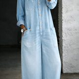 Elena | Denim kombinezon širokih nogavica