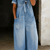 Maya | Denim kombinezon sa V-izrezom