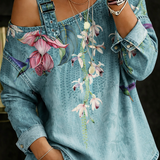 Danielle | Denim top sa otvorenim ramenima