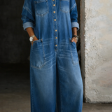 Sophia | Denim kombinezon sa spuštenim ramenima