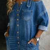 Sophia | Denim kombinezon sa spuštenim ramenima