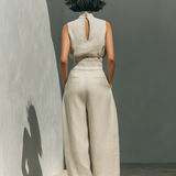 Marieta | Minimalistički komplet bez rukava sa širokim pantalonama