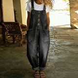 Mae | Vintage pamučna salopeta sa denim efektom