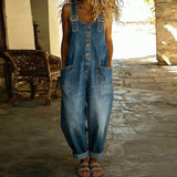 Mae | Vintage pamučna salopeta sa denim efektom