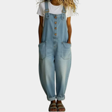 Mae | Vintage pamučna salopeta sa denim efektom