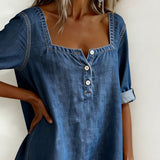 Avélia | Denim košulja sa kvadratnom kragnom